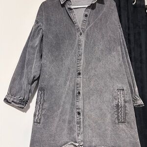 Pink Lily Gray Denim Mini Dress